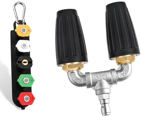 GREOHNMPAW Dual Turbo Nozzle Pressure Washer, 360° Rotating Twin Turbo, 4000 PSI, 4-6 GPM with Quick Connector