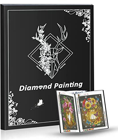 Bellatoi Diamond Painting Bilder Album, Diamond Painting Sammelmappe A2, A2 Mappe für Diamant Painting Bilder 40x50 cm (Schwarz, 30 Seiten Hält 60 Blatt)