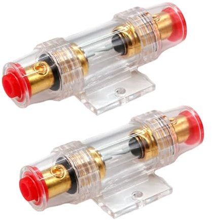 Portafusibili in Linea Agu 4/8 Gauge,Agu Portafusibili Con Fusibili,12-24v Dc Con Fusibili Agu 60a,Portafusibili Agu Auto Automobilistica,Per Compressori Amplificatori Audio per Auto,2 Pezzi