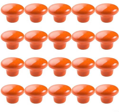 ZYWUOY Lot de 20 poignées de porte de placard en céramique au design classique (orange)