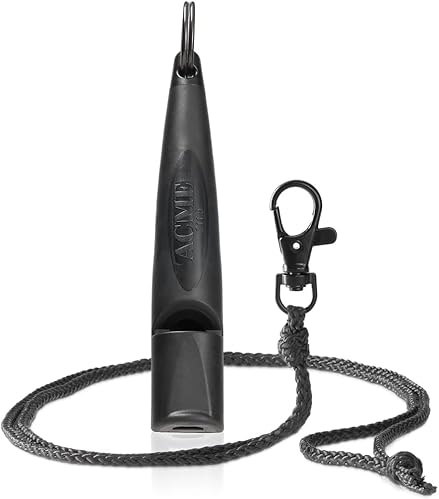 ACME - 210,5 Alpha Hundepfeife mit Umhängeband - Schwarz - Patentierte Schallkammern mit kontrollierter Klangleistung, Komfortgriff-Design Hundezubehör, Trainings- & Verhaltenshilfen für Hunde