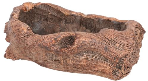 Abaodam Adorno En Forma De Raiz De Arbol De Escritorio Olla De Madera a La Jardineras Al Aire Interior Alto para Exterior Maceta Antigua con Realista Artificial Cemento Brown