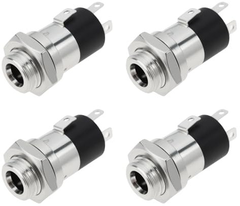 The Lord of the Tools Lot de 4 Prises Jack 3,5 Mm à 4 Pôles pour Montage à Souder pour Diverses Applications électroniques Connexion Stable.