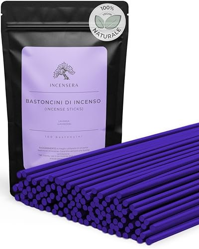 Räucherstäbchen Lavendel – 100 Incense Sticks – Lavendel-Duft für Entspannung, Meditation, Yoga, Schlaf & Rauhnächte – naturrein & natürlich – Geschenkset