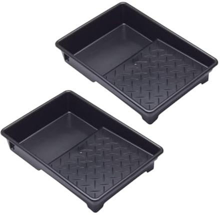 7 Inch 100% Recycled Plastic Paint Roller Tray With Textured Anti-Skid Grip, Ideal For Trade & DIY Rollers Up To 7 Wide and All Types Of Paint, Varnish, Woodstain Pack of 2