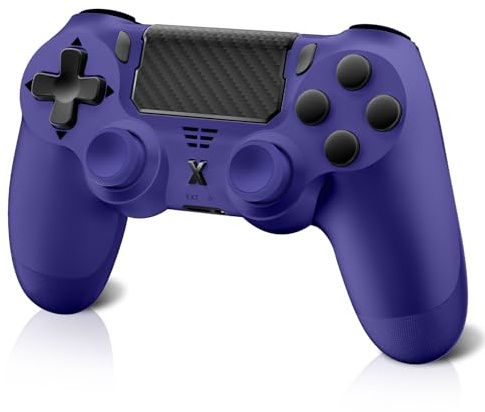 Quevati Wireless Controller für PS-4, Wireless Controller für PS-4/Pro/Slim/PC, Bluetooth-Gamepad-Joystick mit Dual-Vibration, Touchpanel, 3,5-mm-Audiobuchse, Sechs-Achsen-Upgrade, Ergonomisch (Lila)