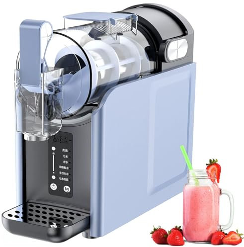 HNBYLMM Slushie Machine, No Ice Needed, All-in-One Slushy Maker for Home, Real-Time Temp Display, Auto-Clean, 5 Preset Programs, Slush Machine for Margaritas, Frappés, Ice Cream, Milkshakes