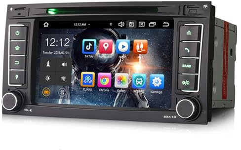 8-Kern Android 16 Autoradio für VW T5 Multivan Touareg 7L Unterstützt GPS-Navi Carplay Android Auto DSP Bluetooth 5.0 A2DP WiFi DAB+ IPS Touchscreen Canbus FM Radio DVD Lenkradsteuerung 4GB+64GB