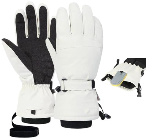 NexusGoods PRO Skihandschuhe Mit Handgelenkschützern, wasserdichte Thermische Kaltwetter-Touchscreen-Snowboardhandschuhe - Ideal Für Ski, Snowboarden
