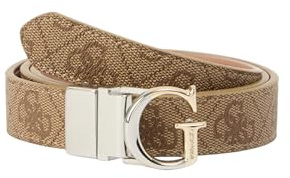 GUESS Gürtel Adjustable & Reversible Pant Belt H25 W85 Latte Logo hellbraun kürzbar wendbar