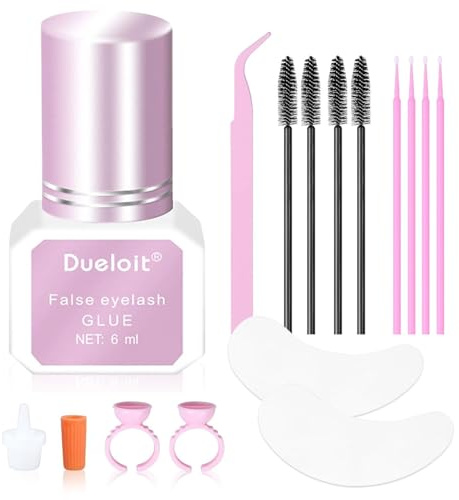 Wimpernkleber (12 ML),Langanhaltend Wimpern Kleber,Black Professional Lash Glue,Trocknet In 1–2 Sekunden,Enthält Mehrere Zubehörteile,Für Diy-Wimpernverlängerungen