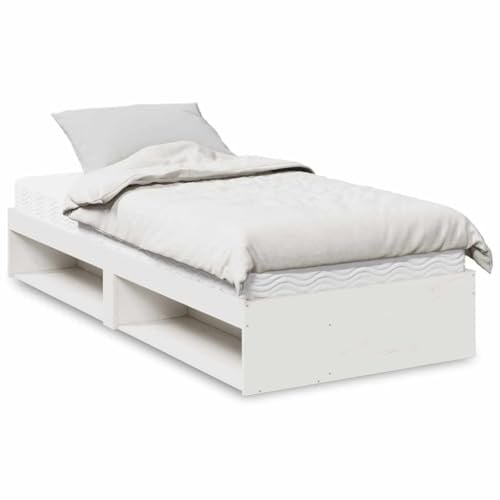 sephironlbb Weißes Tagesbett 90x190 cm aus Massivholz Kiefer mit Matratze, Schlafsofa für Gästezimmer, Jugendzimmer, inkl. Lattenrost, viel Stauraum