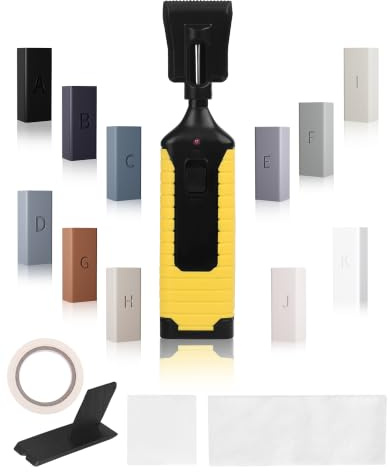 Vinylboden Reparaturset Grau mit 11 Farben Hartwachs und Wachsschmelzer | Laminat Reparaturset Parkett Reparaturset für PVC Parkett Möbel Türen Küchenfronten Arbeitsplatten und Holzoberflächen