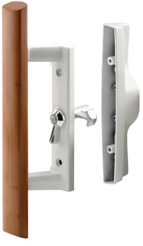 Prime-line Products C 1194 Lot de poignées de porte coulissante, poignée en bois, blanc moulé sous pression