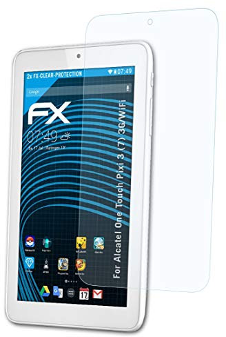 atFoliX Schutzfolie kompatibel mit Alcatel One Touch Pixi 3 (7) 3G/WiFi Folie, ultraklare FX Displayschutzfolie (2X)