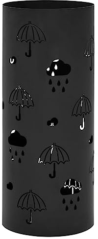 vidaXL Regenschirmständer Regenschirm-Motiv Stahl Schwarz