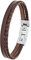 s.Oliver Armband Edelstahl Leder Herren Armschmuck, 20+1,5 cm, Braun, Kommt in Schmuck Geschenk Box, 2026150