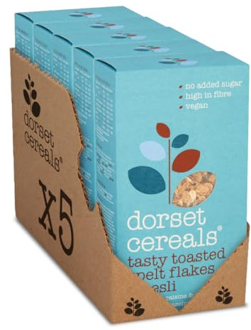 Dorset Cereals Tasty Toasted Spelt Muesli | Healthy Breakfast Cereal | Vegan | High Fibre | 5 PACKS of 570g