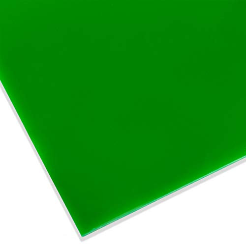PLEXIGLAS® GS farbig, vielfältig nutzbares und bruchfestes Marken Acrylglas für Lichtobjekte etc., 3 mm dicke PLEXIGLAS® GS Platte in 12 x 25 cm, grün transluzent (6H01)