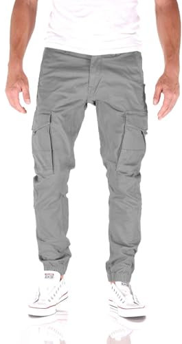 JACK & JONES Paul Flake Cargo Tapered Fit Herren Jeans Hose, Farbe:Cool Gray, Hosengröße:W36/L30
