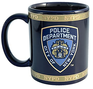 NYPD Torkia – Offiziell lizenzierte Kaffeetasse, 325 ml, Marineblau mit goldenen Streifen