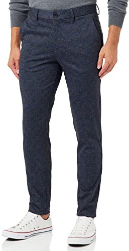 JACK & JONES JPSTMARCO JJPHIL NOR Navy Check Pantalon, Blazer Bleu Marine, 27W x 30L Homme