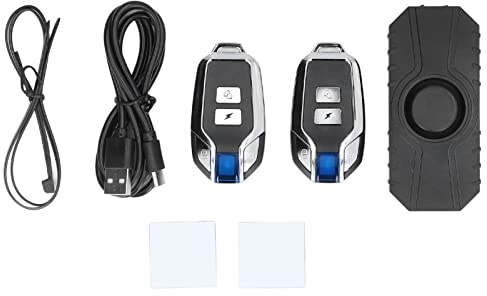 Cykellarm med Fjärrkontroll, Trådlös Stöldskyddsvibrationsrörelsesensor Vattentät Motorcykellarmfjärrkontroll Elcykellarm Fordonssäkerhetslarmsystem (svart)(#2)
