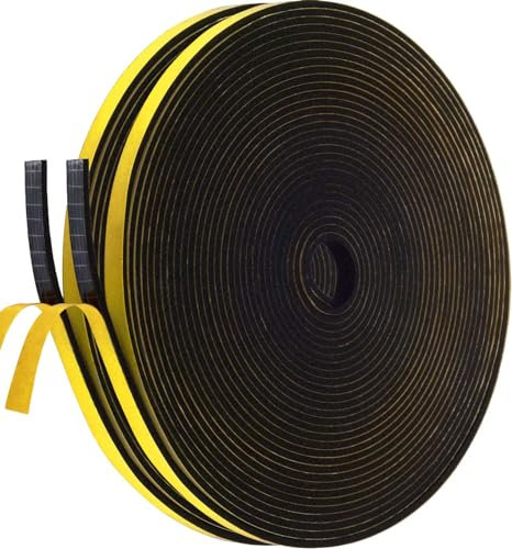 Palazen 16m Dichtband für Kochfeld Ceranfeld 7mm(B) x2mm(D) Dichtungsband Selbstklebend für Türen Fenster Abdichtband als Kochfelder Türdichtung Fensterdichtung Schwarz [2 Rollen mit je 8m]