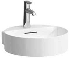 LAUFEN VAL Handwaschbecken, unterbaufähig, 1 Hahnloch, mit Überlauf, 400x425mm, H811281A001041, Farbe: Weiß