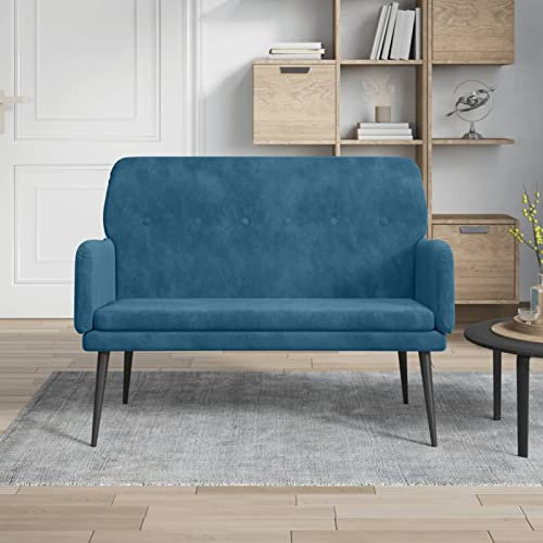 LAPOOH Sitzbank, Flur Möbel, Sitzbank Esszimmer, Bettbank, Flur Deko, Sitzhocker, Truhenbank, Truhenbank, Schlafzimmer Möbel, Blau 108x79x79 cm Samt