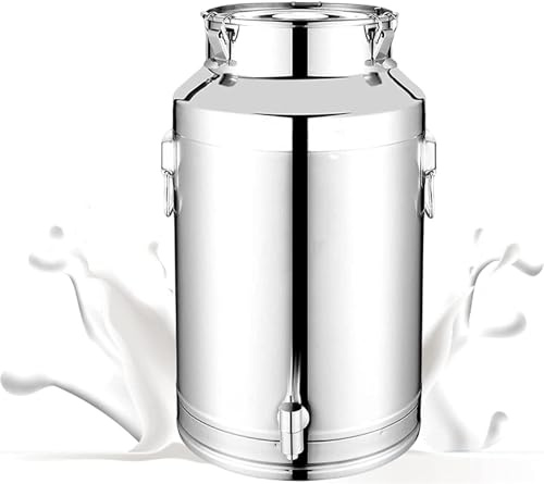 YWQJL Milchkanne Mit Deckel 201,Edelstahl-Milch Barrel, abgedichtet Barrel Weinfasses Ölfaß Gärfass, verwendet for Milch/Öl/Wein- / Suppe Lagerung und Verteilung, mit Anzapfungen (7L)