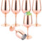 MUXHEL 6er-Set 350ml Weingläser, Edelstahl Weingläser, Rotweingläser, Weinkelch Glas, Champagner Gläser, Edelstahl Rotweinglas (Roségold)