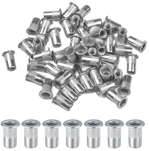 OUDQFCJ 60 pcs Tuercas remachables M5 Tuercas de Cabeza Plana de Acero Inoxidable Tuercas para Remaches roscados