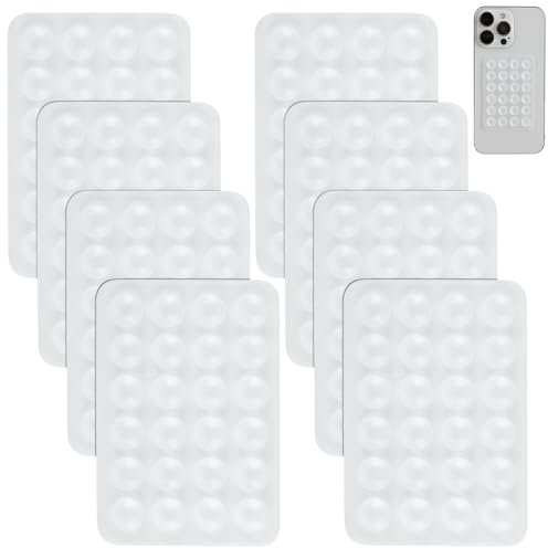 Gjinxi 8PCS Silicone Suction Phone Case Mount, Hands-Free Strong Grip Holder, Non Slip Suction Cup Phone Mount for Selfies and Tiktok Videos Sticky Phone Grip Compatible with iPhone and Android