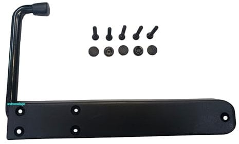 FERMA PERSIANA PIEMONTE 1 PZ NERO | Fermapersiana Universale ABS con Braccio Estensibile | Molla Acciaio Inox | Reversibile Dx/Sx | Viti e Tappi Inclusi | Resistente | Montaggio Esterno | FP14