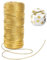 Fil d'or Métallique Cordon Ficelle Doré,100 mètres 1.5 mm Or Fil Doré Crochet pour la Décoration de Noël,Bijoux,Emballage de Cadeaux,Loisirs Créatifs