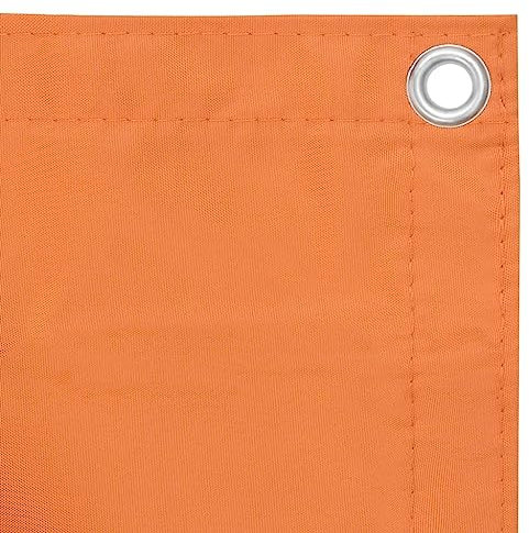 Protección visual para balcón, color naranja, 75 x 500 cm, tejido Oxford recubierto de poliuretano para balcón, terraza y jardín, duradero, resistente a la intemperie y fácil de instalar