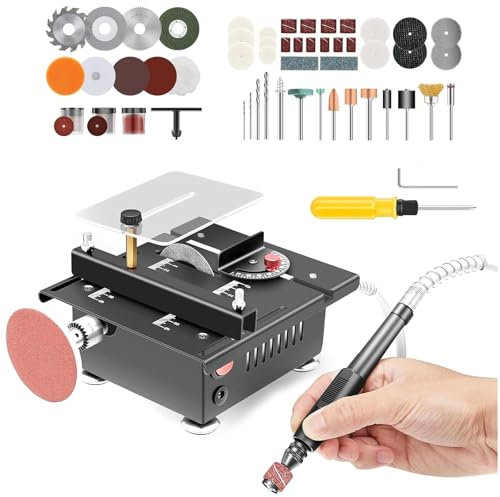 Saker Mini Multi-Functional Table Saw,Mini Table Saws for Crafts,Portable Minis Desktop Electric Saw for Plastic Acrylic Cutting,Accessories Attached for Cutting