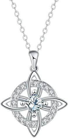 J.MUEN Collier pour Femme Argent Sterling 925 Bijoux Pendentif Collier Cadeau pour Femme Fille avec Boite Cadeau (45+ 5 cm)