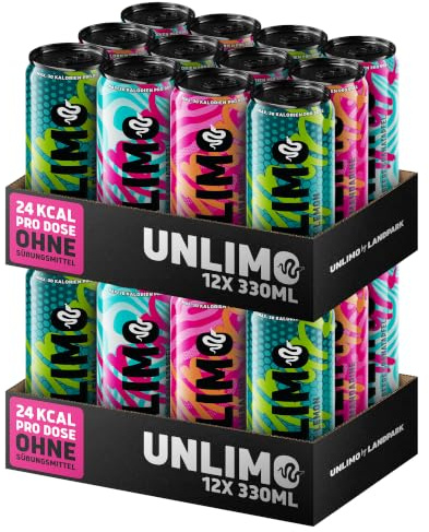 Unlimo Bio Erfrischungsgetränk Mix 0,33 l (24er Pack) – wenig Zucker – ohne Süßstoffe – natürlicher Bio-Fruchtgeschmack