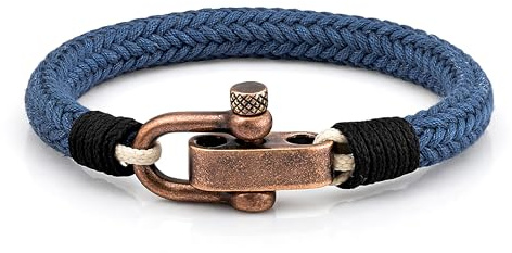 Uniqal | Segeltau Armband Herren & Damen | Maritimes Armband mit Edelstahlschäkel | Robust & Wasserfest, Geschenk für Sie & Ihn | Nautisch bracelet