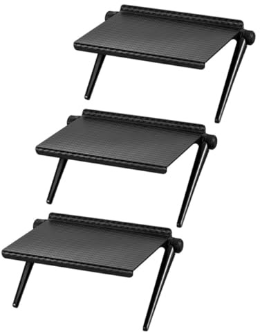 TOGEVAL 3 Stück Schwarzes Monitor Oberhalterung Regal aus Abs mit Hoher Härte und Feiner Verarbeitung Praktisches Aufbewahrungsregal für Router und Tv Bildschirm