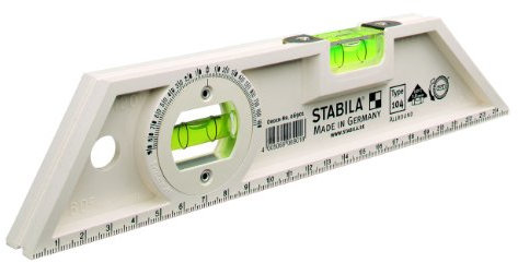 STABILA Torpedo-Wasserwaage Type 104 Allround, 25 cm, mit drehbarer Winkel-Libelle