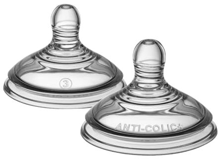 Tommee Tippee tétines pour biberon, Tétines pour biberon Anti-colique Avancé, imitant la forme du sein, silicone doux, débit rapide, 6 mois et plus, lot de 2