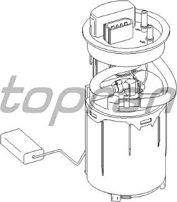 TOPRAN 110 581 Benzinpumpe im Kraftstoffbehälter elektrisch