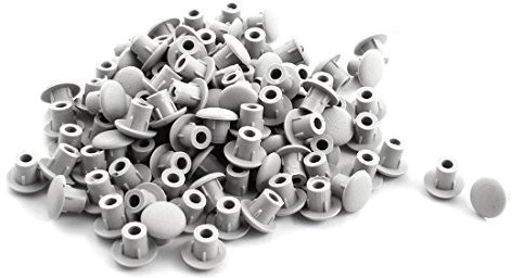 sourcing map Möbel Schrauben Abdeckungen Haushalt Möbeldekor Grau Kunststoff 5mm Loch bohren Abdeckung Stecker 100 Stk de