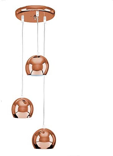 MiniSun | Retro Eyeball 3 Way Droplet Ceiling Pendant Light Fitting in a Copper Finish | Pendant Lights, Home Décor & Improvement Essential