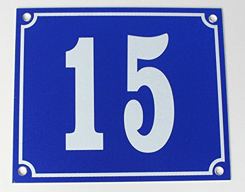 Buddel-Bini Aluminium Hausnummernschild 15 Aluschild 1 mm Stärke Alu Schild