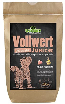 Schecker Trockenfutter mit Geflügel - Hundefutter VOLLWERT Junior - Welpe - getreidefrei - 1,5 kg