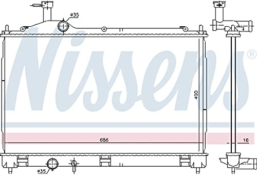 NISSENS Kühler Motorkühlung Kühler Wasserkühler Motorkühler Netzbreite 688mm Netzlänge 400mm Netztiefe 16mm 628967